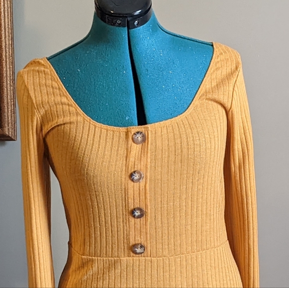 Goldenrod Wild Fable Long Sleeve Dress - M - Picture 7 of 7